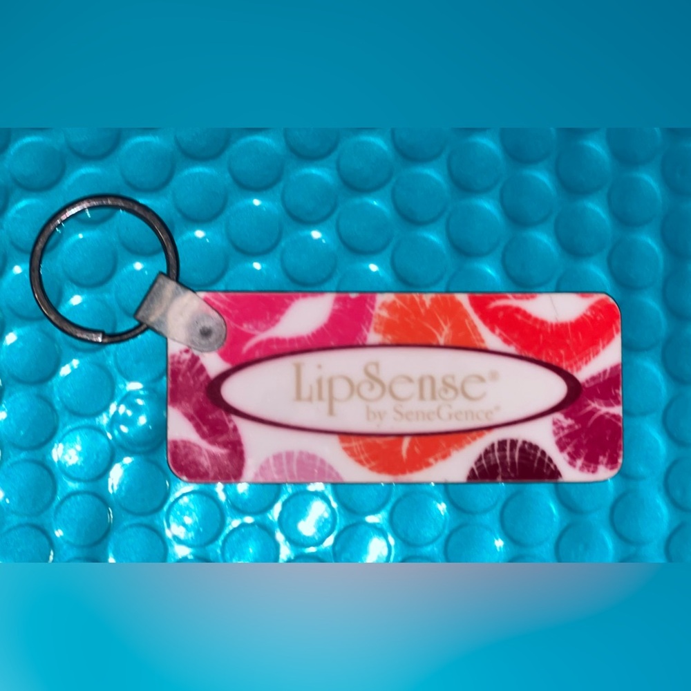 LipSense Lip Print Keychain with Pink and Red